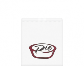 Greaseproof Bag, Printed 'Pie', White - Castaway
