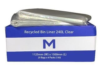 Large Wheelie Bin Liner 240L Clear - Matthews