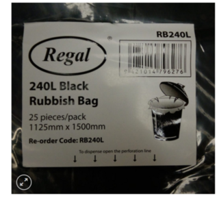 240L Black Bin Liner - Premier Hygiene